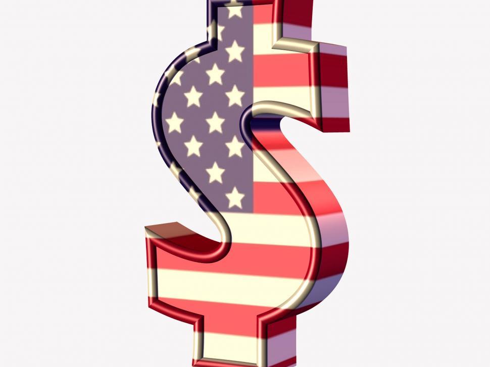 Free Image of Dollar Sign With American Flag 