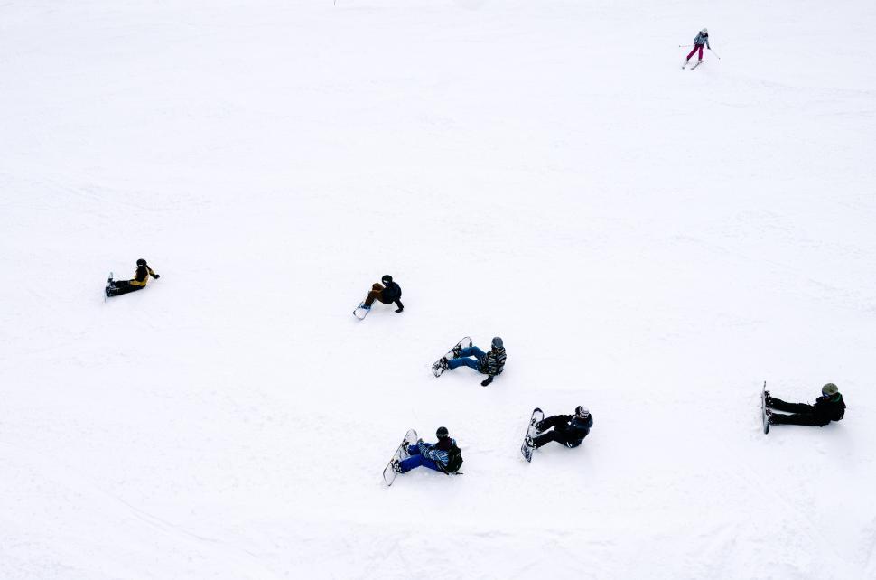 Free Image of Group of people enjoying winter activities 