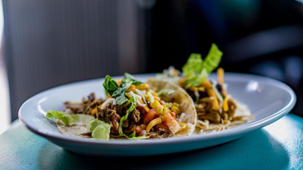 Free Image of Delicious tacos on a plate close up 