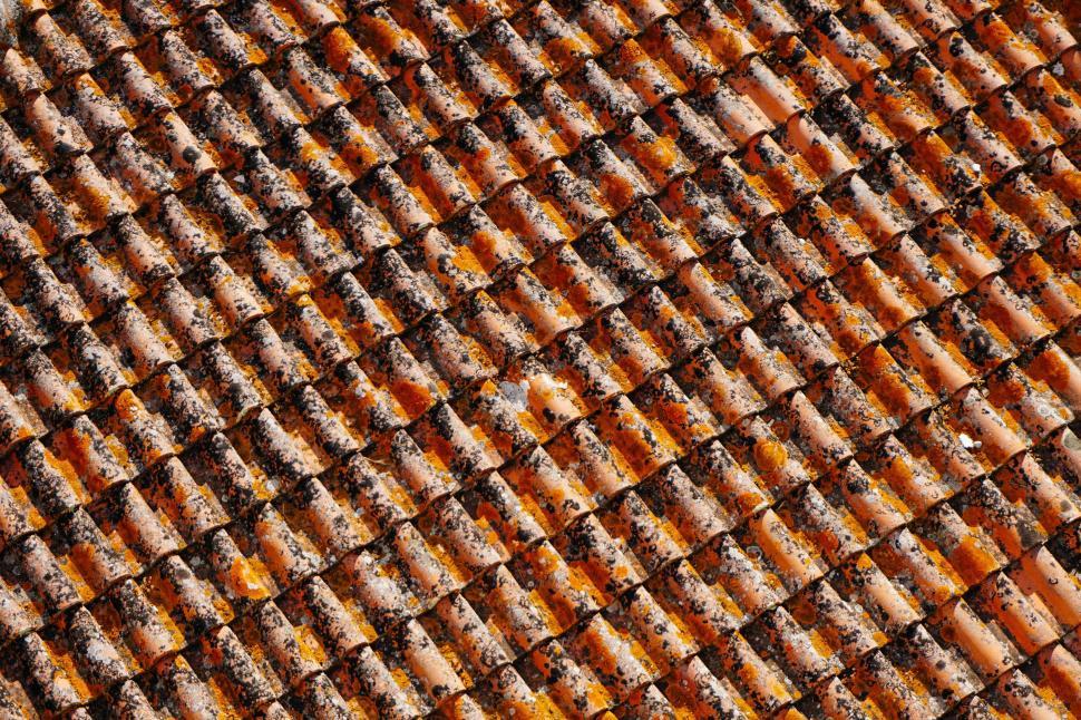 Free Image of Old weathered roof tiles pattern 