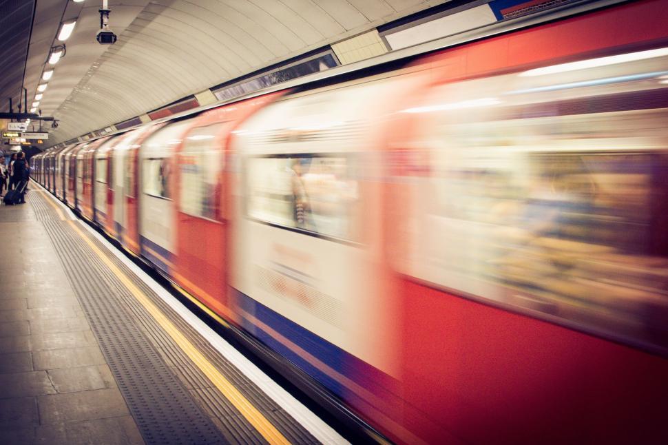 Free Image of Blurred motion of a moving train 