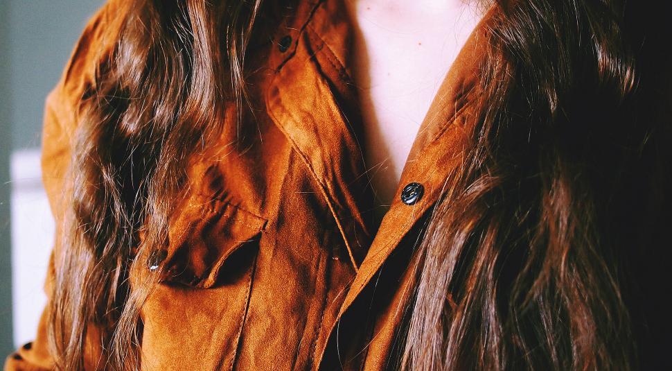 Free Image of Close-up of a brown jacket texture detail 