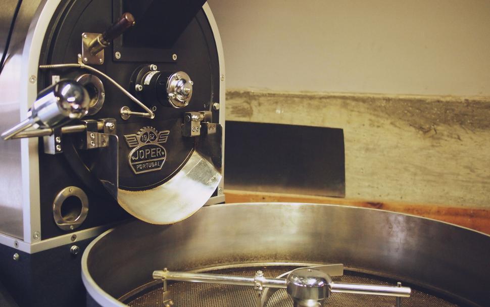 Free Image of Professional coffee roasting machine at work 