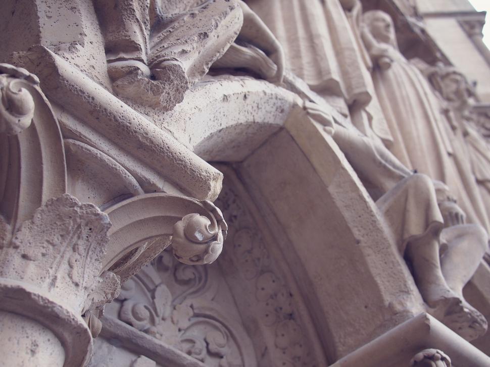 Free Image of Detailed architectural stone carving 