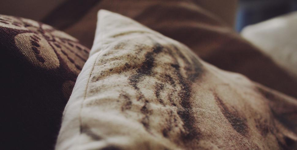 Free Image of Close-up of a patterned pillow on a bed 