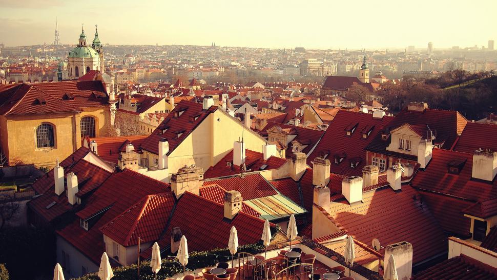 Free Image of Panoramic view of Prague cityscape 