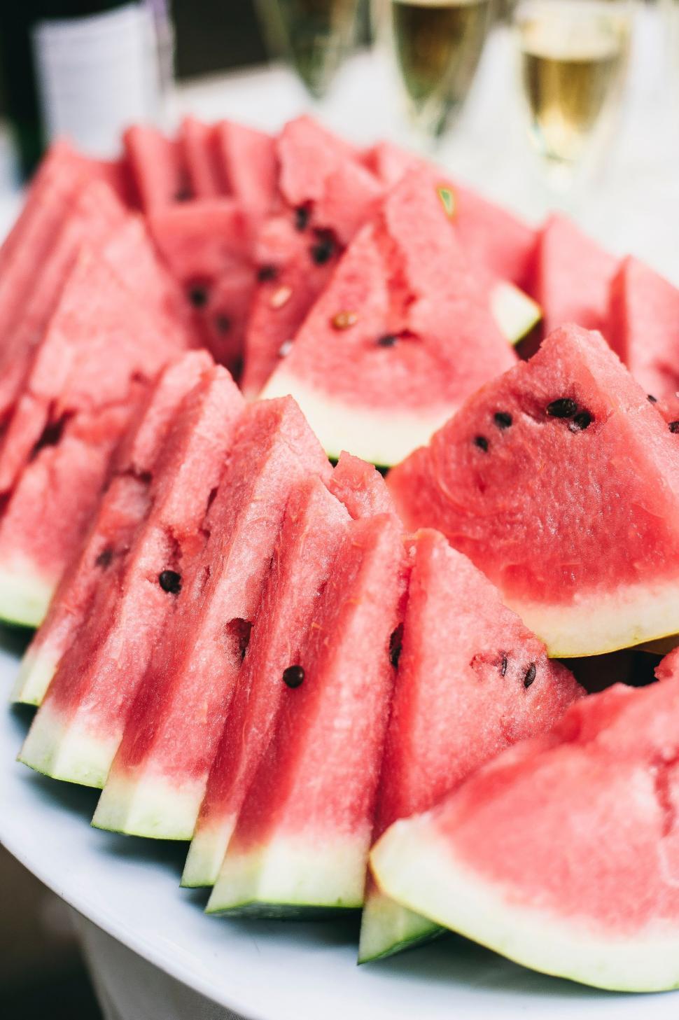 Free Image of Vibrant watermelon slices on a table 