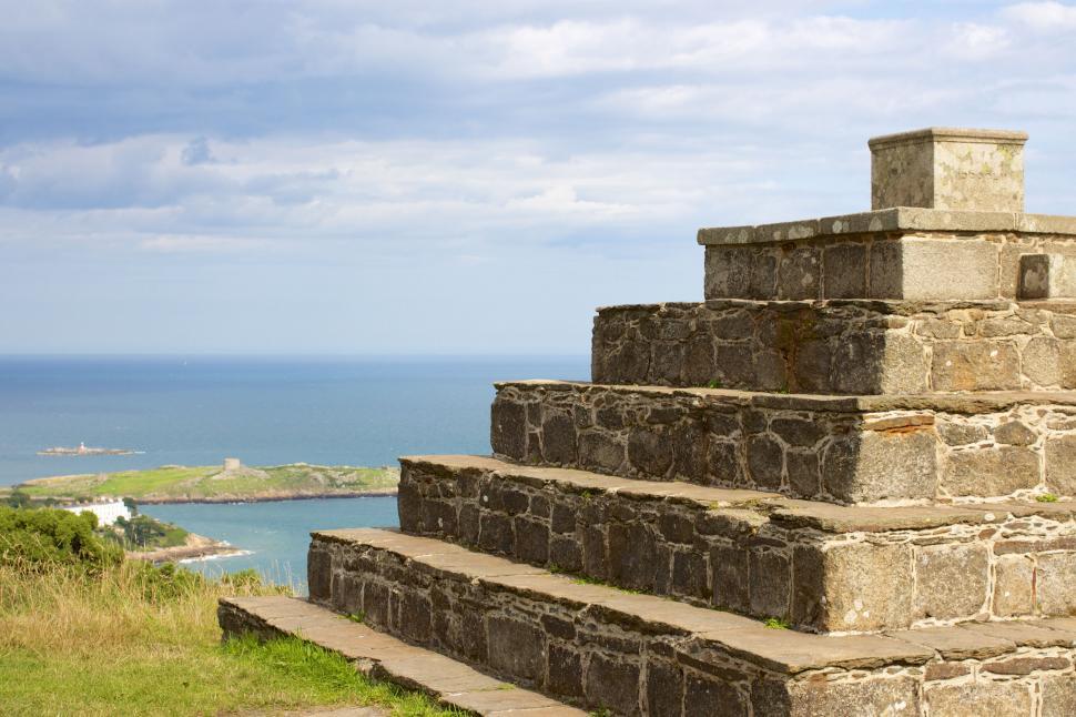 Free Image of Historic stone staircase overlooking the sea 