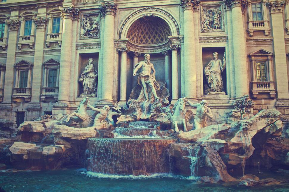 Free Image of Majestic Trevi Fountain in a baroque style 