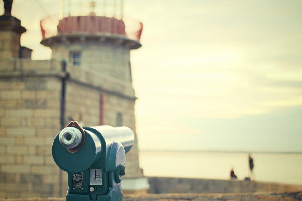 Free Image of Vintage coin-operated telescope at a coastline 