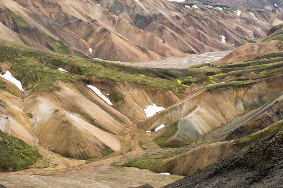 Free Image of Colorful rhyolite mountains of Landmannalaugar 