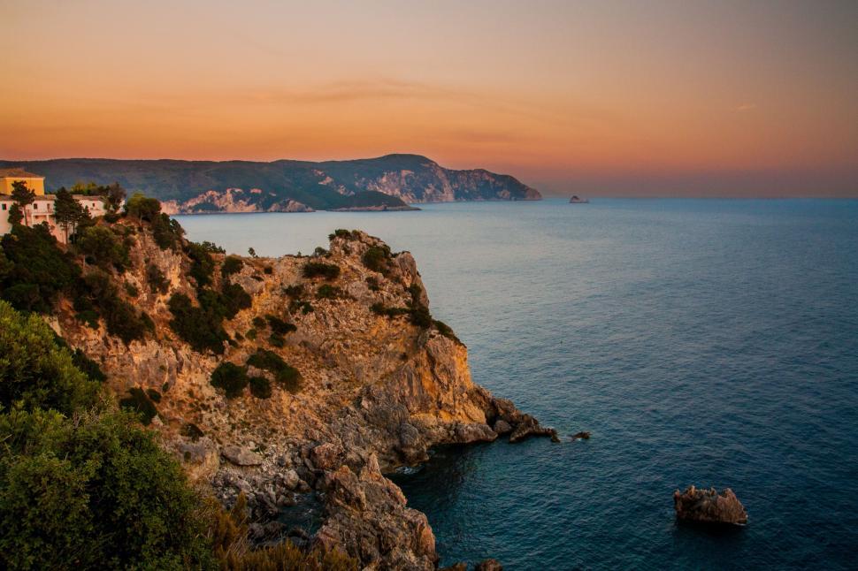 Free Image of Sunset View Over Mediterranean Cliffs 