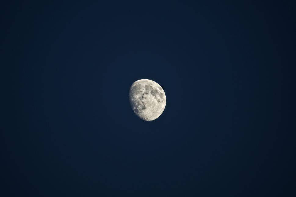 Free Image of Full moon against a dusk sky 