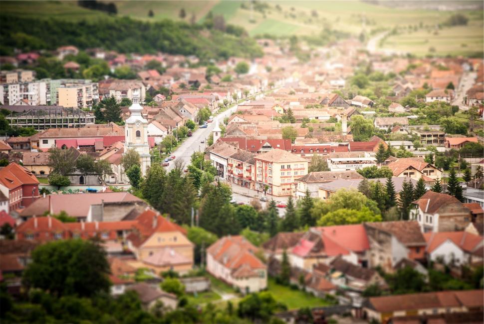 Free Image of Tilt-shift perspective of a quaint town 
