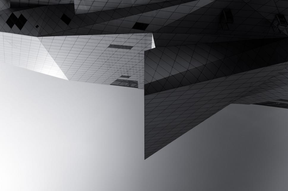 Free Image of Monochrome abstract of modern architecture 