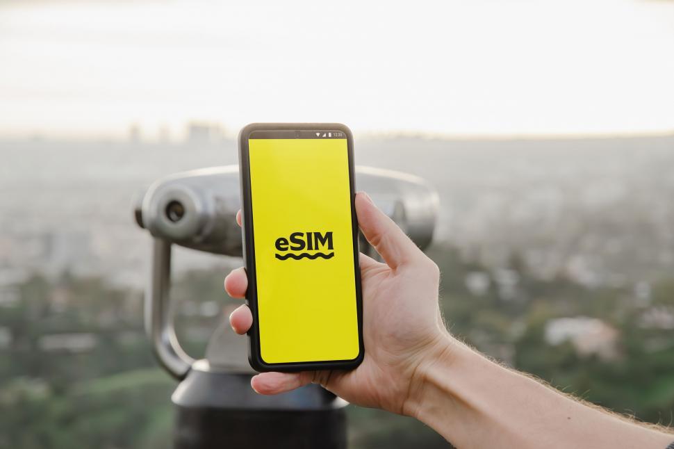 Free Image of Smartphone technology featuring eSIM capability displayed on screen  