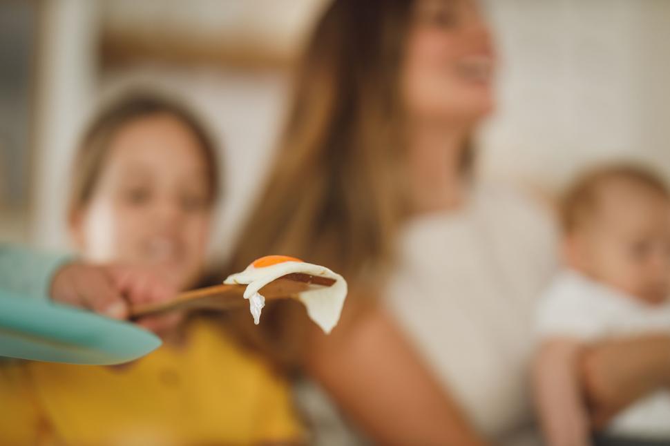 Free Image of Selective focus on child being fed 