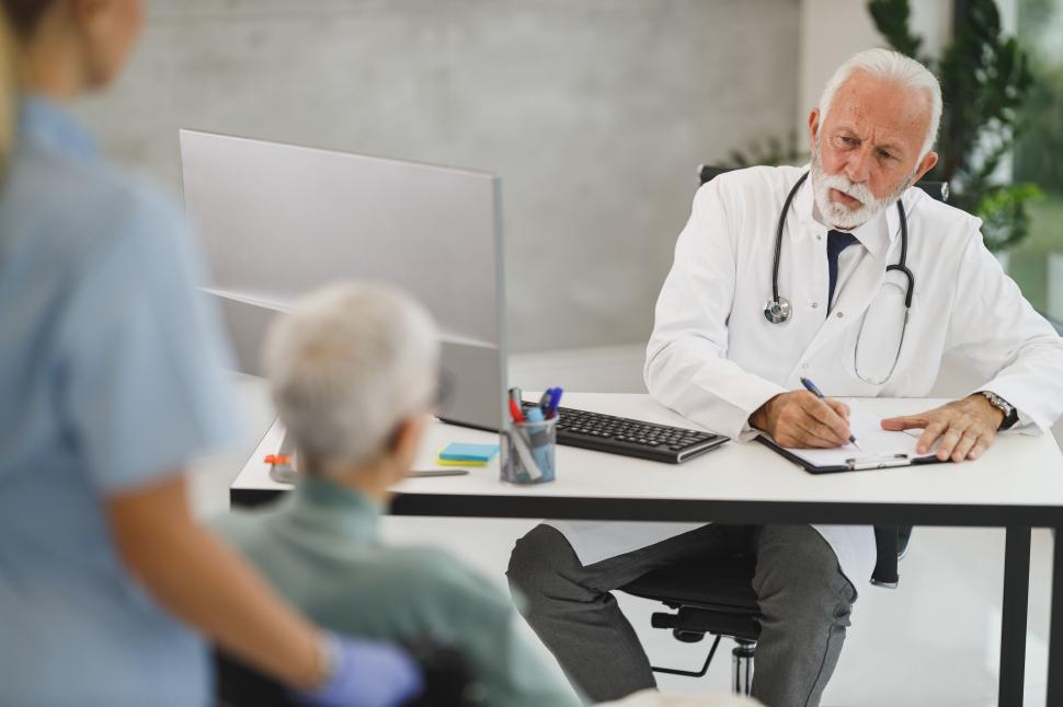Free Image of Elderly patient at doctor s consultation 
