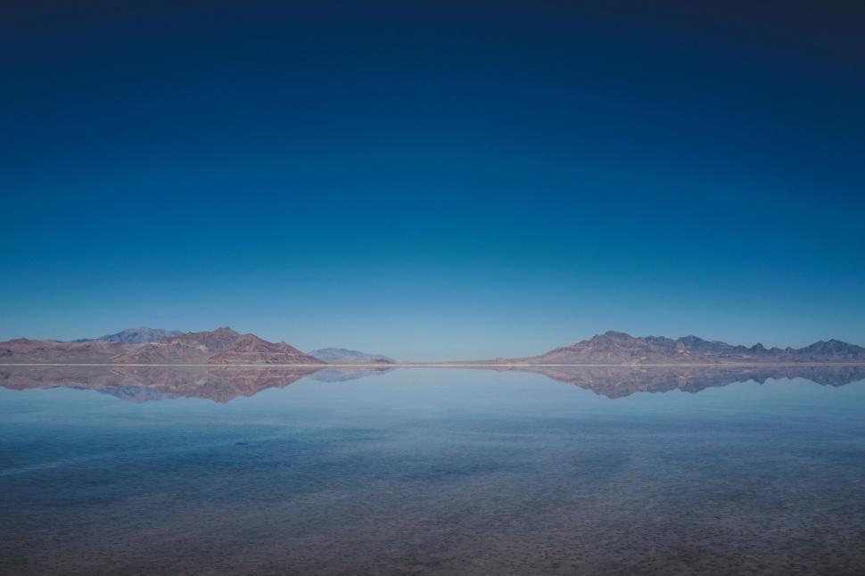 Free Image of Serene landscape of a reflective salt flat 