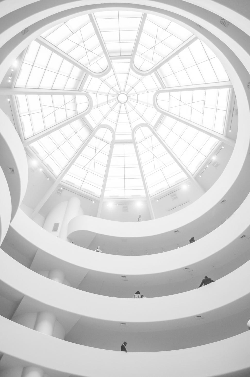 Free Image of Modern architectural design of white spirals 