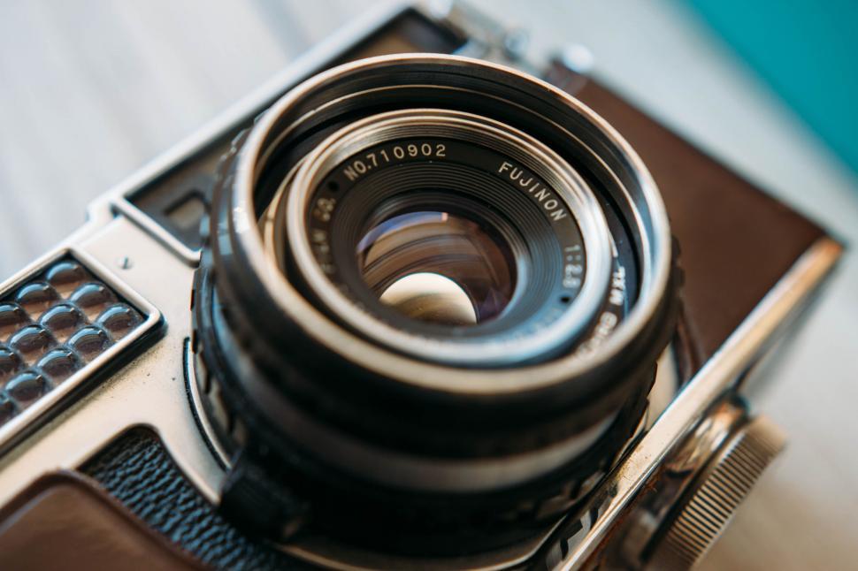 Free Image of Close-up of a vintage Fujinon camera lens 