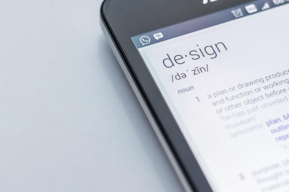 Free Image of Definition of  design  on a digital device 