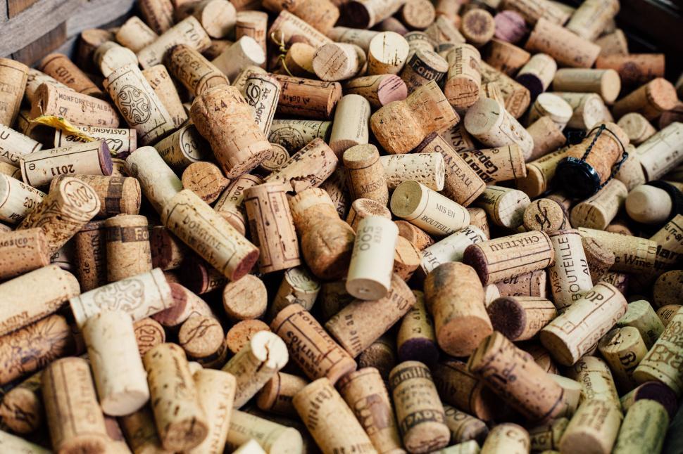 Free Image of Pile of assorted wine corks background texture 