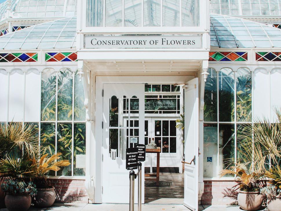Free Image of Victorian-style Conservatory of Flowers entrance 