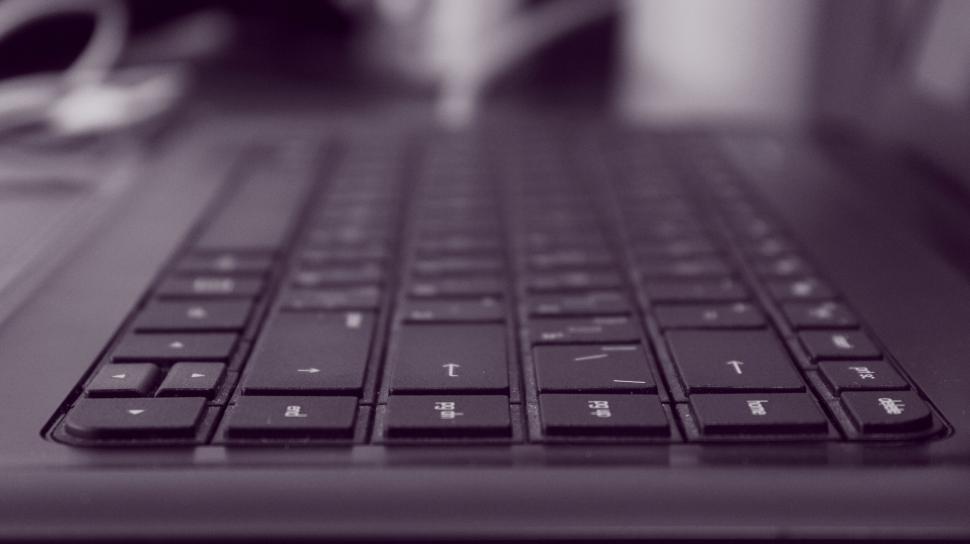 Free Image of Sleek laptop keyboard in grayscale 