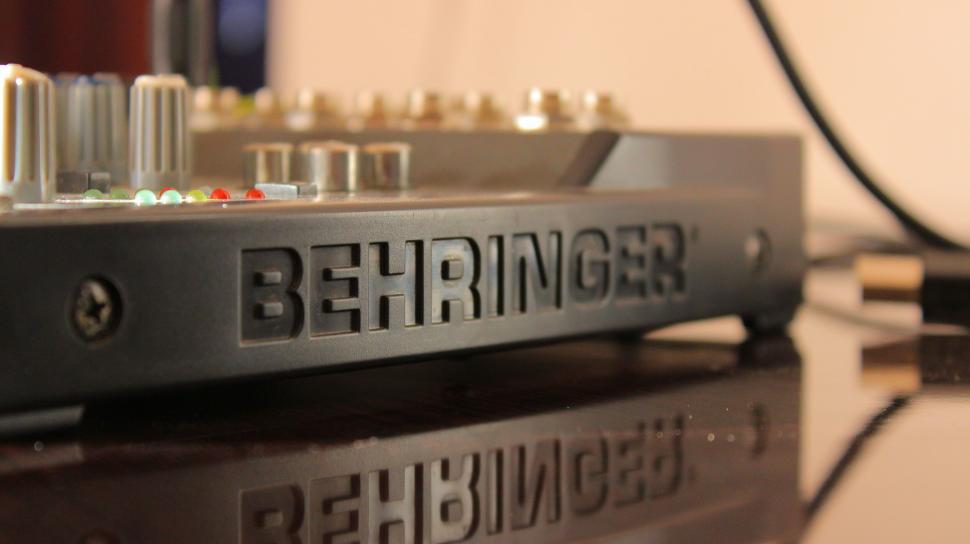 Free Image of BEHRINGER brand audio mixer close-up 