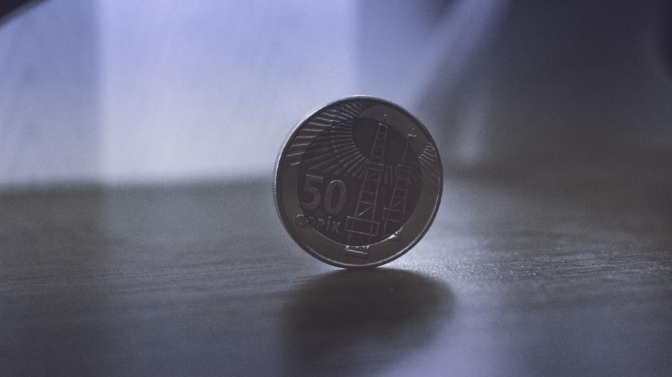 Free Image of Ukrainian fifty kopecks coin close-up 