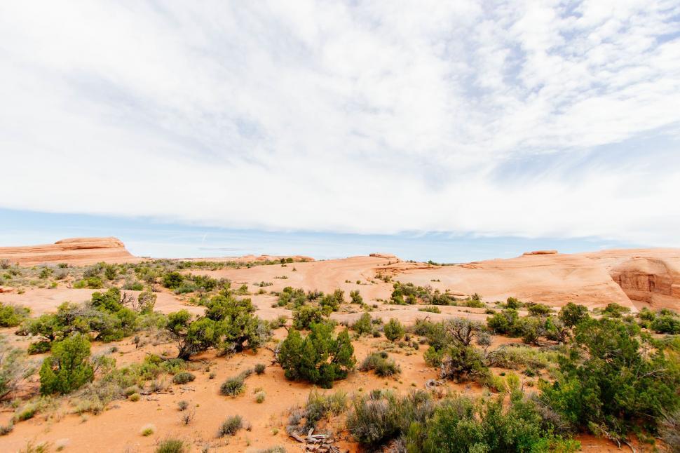 Free Image of Desert landscape with blue skies and plateaus 