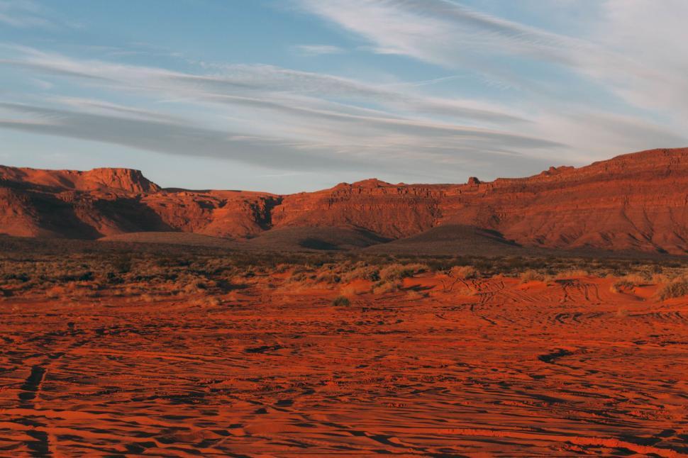 Free Image of Vivid desert landscape at golden hour 