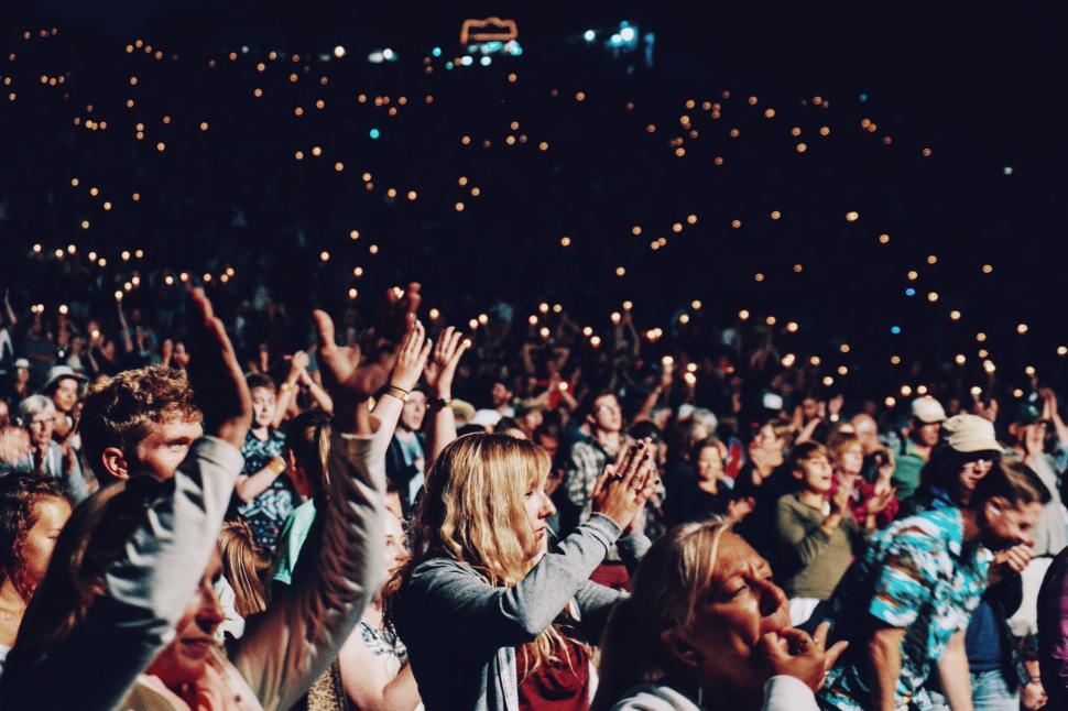 Free Image of Audience at a concert enjoying the show 