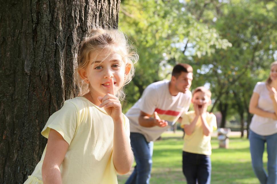 Free Image of Hide and seek with family in park 