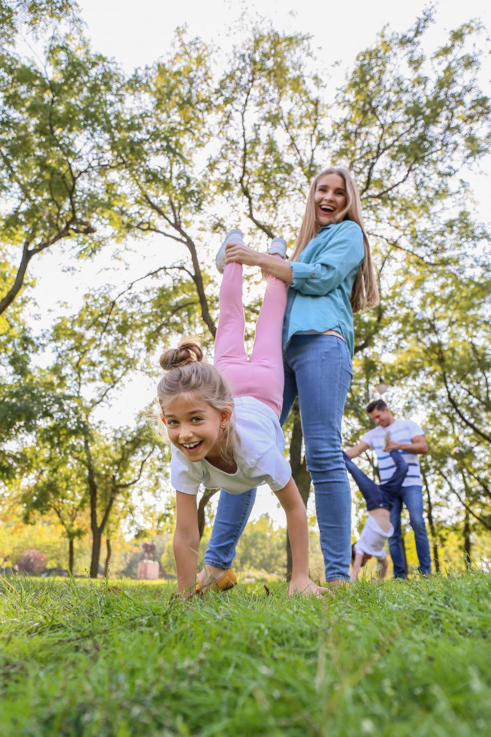 Free Image of Playful family game in the park 