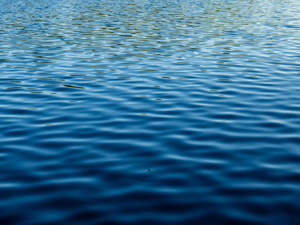 Free Image of Tranquil blue water ripples texture close-up 