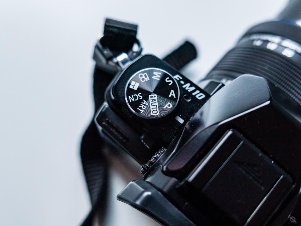 Free Image of Detailed focus on camera mode dial 