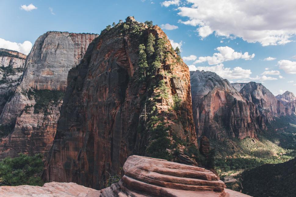 Free Image of Magnificent cliffs and valleys of Zion s landscape 
