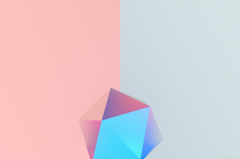 Free Image of Abstract low poly design on dual-tone background 