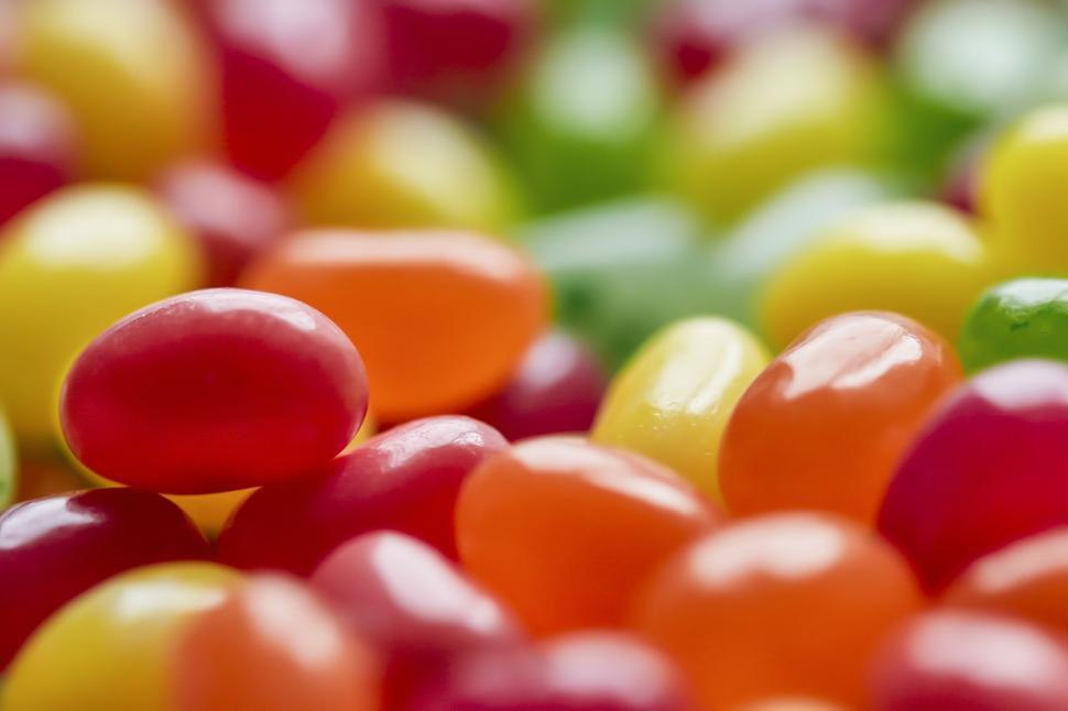 Free Image of Bright multicolored jelly beans close up 