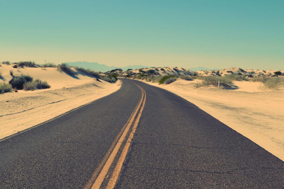Free Image of Desert road stretching into the distance 