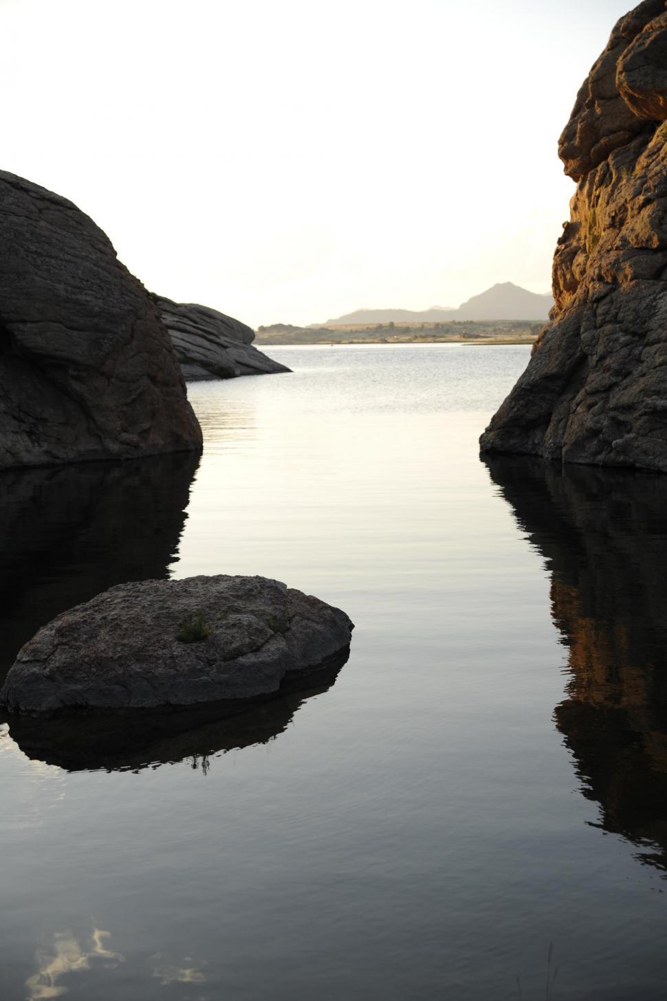 Free Image of Lake and Rock 