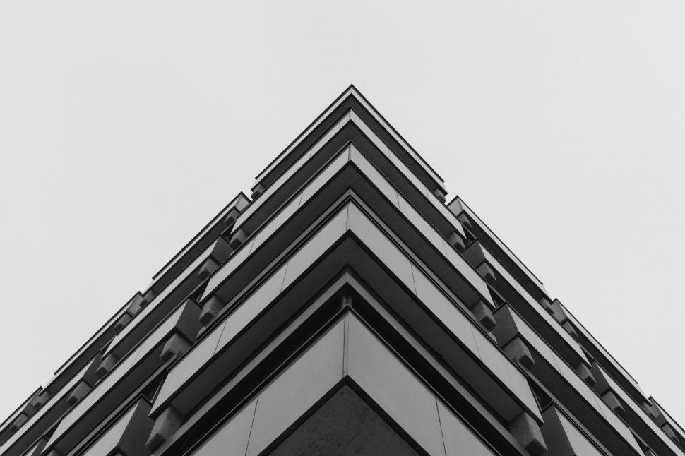 Free Image of Symmetrical view of a modern building s corner 