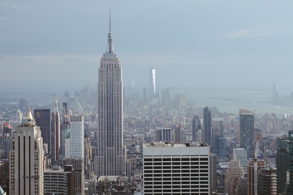 Free Image of New York City skyline featuring Empire State 