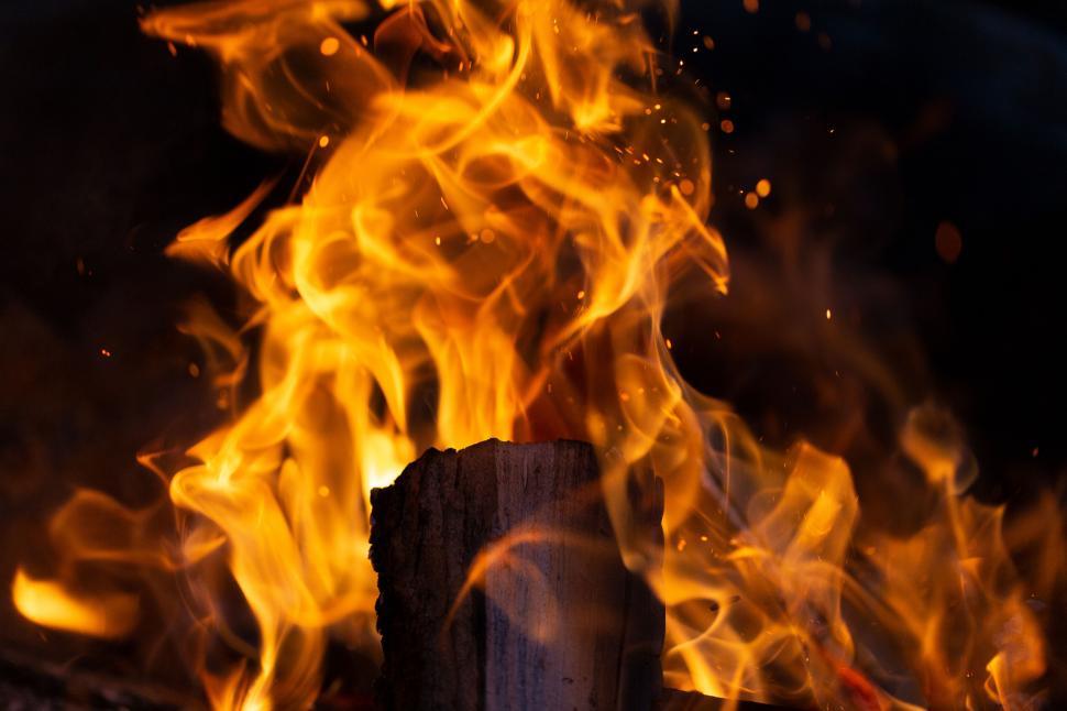 Free Image of Engulfing flames with sparking embers 