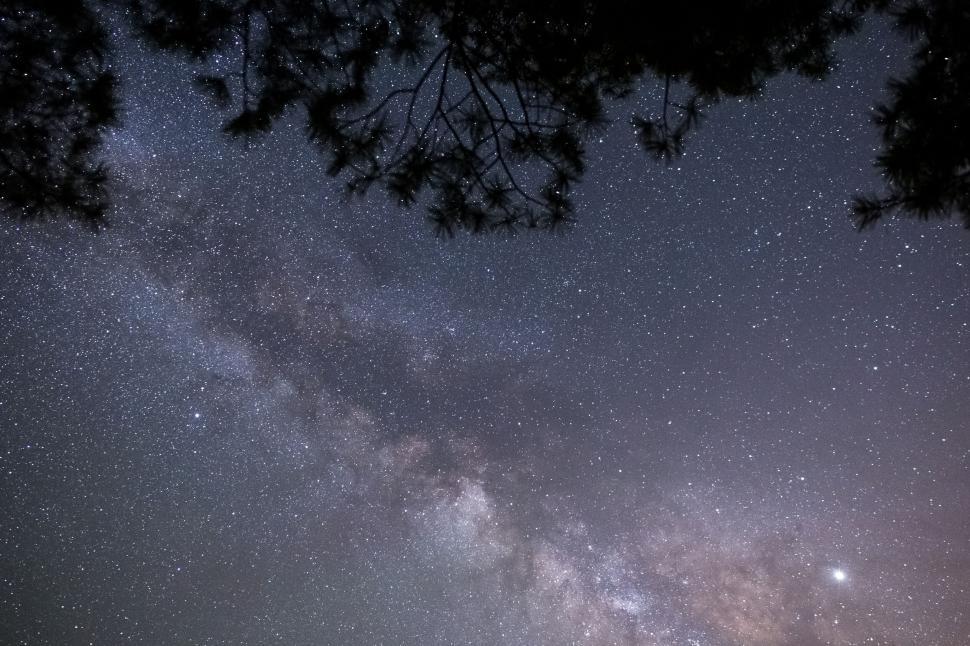 Free Image of Night sky filled with stars and galaxy patterns 