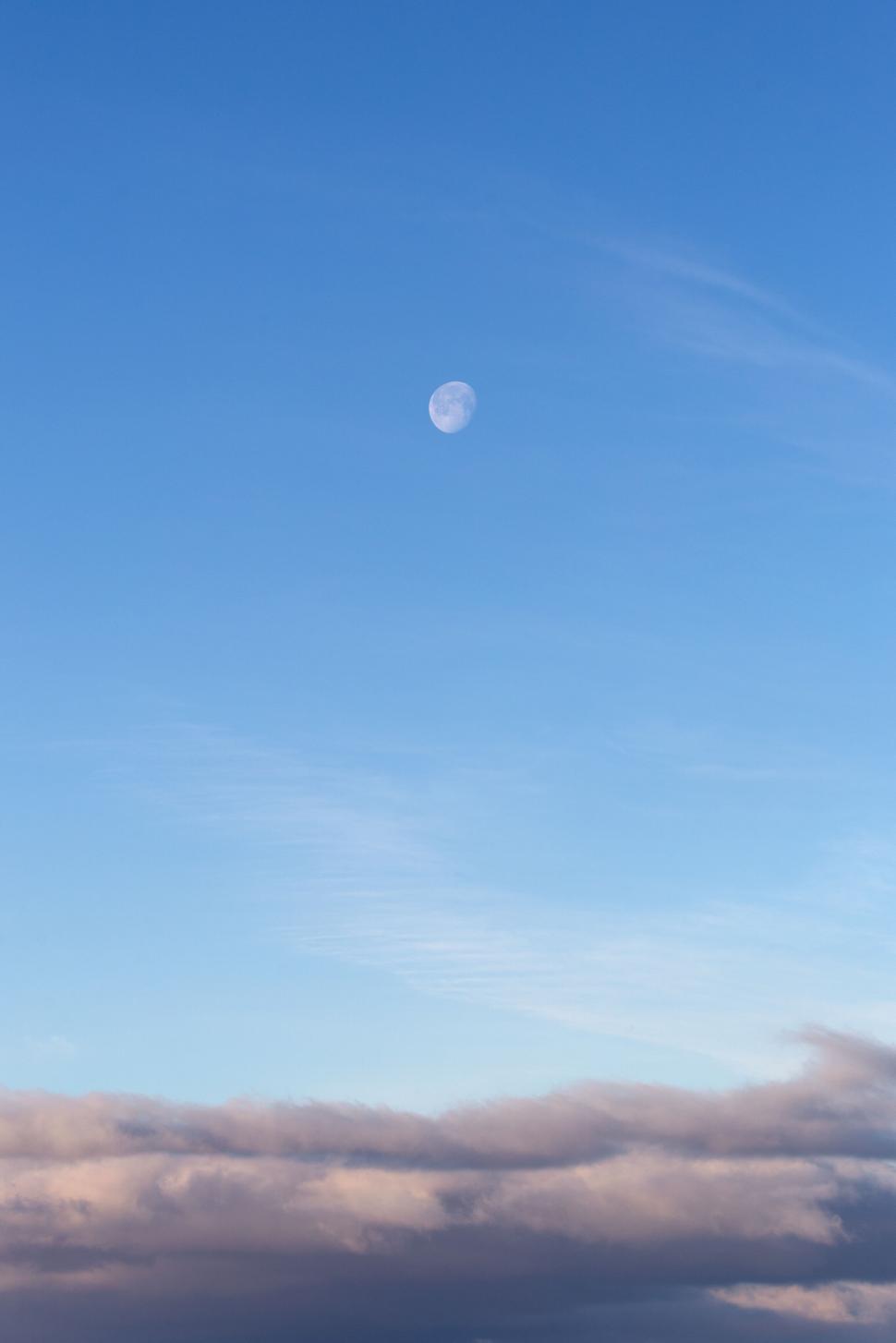Free Image of Daytime sky with a visible full moon 