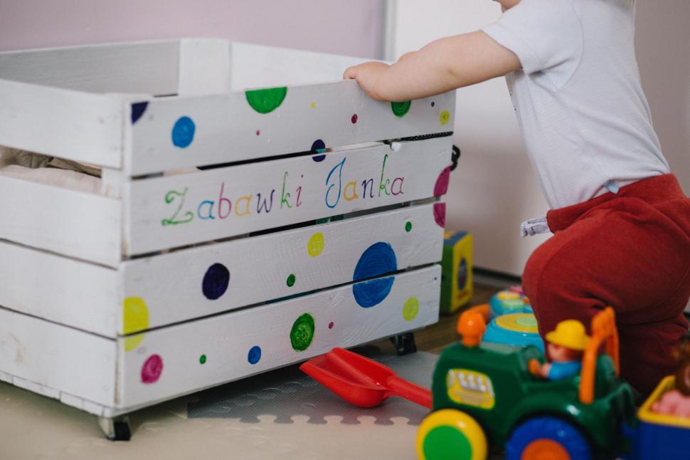 Free Image of Child s colorful toy storage box 