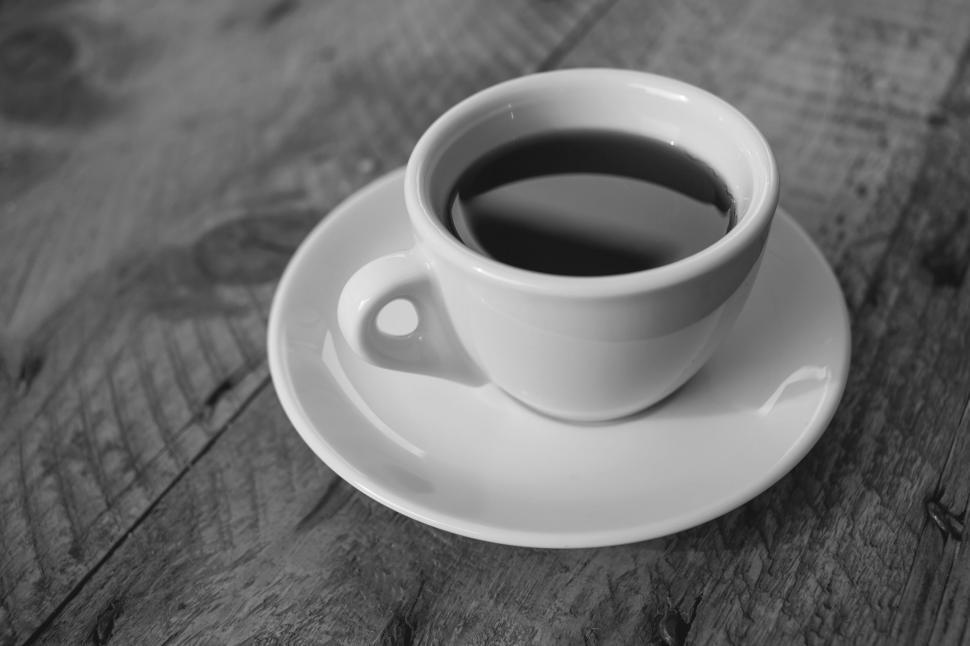 Free Image of Black and white image of a coffee cup 